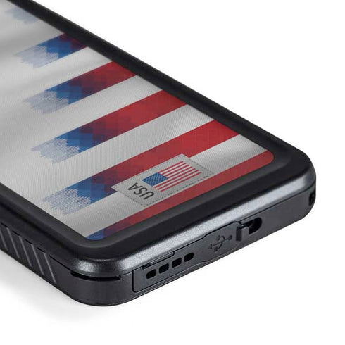 USA Soccer Flag Galaxy S24 Plus Waterproof Case